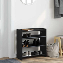 Berkfield Shoe Rack Black 60X25X62 Cm Engineered Wood - thumbnail 3