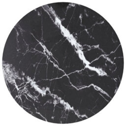 Berkfield Table Top Black Radius 40X0.8 Cm Tempered Glass With Marble Design