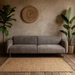 Wyld Haus Cambridge 3-Seater Upholstered Sofa In Fay Dusty Brown Fabric - thumbnail 1