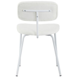 Mof Modern Upholstered Dining Chairs Set Of 2 Fabric Padded Seat With Metal Legs (White X2) - thumbnail 6