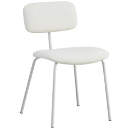 Mof Modern Upholstered Dining Chairs Set Of 2 Fabric Padded Seat With Metal Legs (White X2) - thumbnail 4