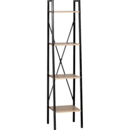 4 Tier Industrial Ladder Bookshelf Narrow Tall Bookcase Shelving Storage Unit - thumbnail 4