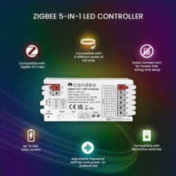Candeo  Zigbee Led Strip Controller 5-In-1 For Rgbww, Rgbw, Rgb, Cct, And Single Colour Led Strips - thumbnail 2