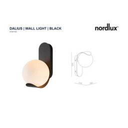 Nordlux Dalius Outdoor Patio Terrace Garden Wall Light In Black (Height) 30.5Cm - thumbnail 6