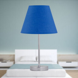 First Choice Lighting Chrome Touch Operated Table Lamp With Royal Blue Shade - thumbnail 4