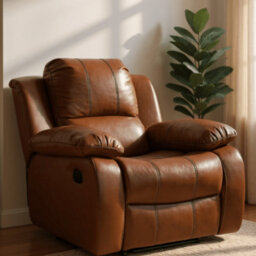 Furniture Instore Valencia Tan Leather Manual Recliner 3+1 Seater Sofa Set - thumbnail 3