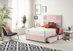 Somnior Beds Somnior Flexby Plush Pink 5Ft Memory Foam Divan Bed With 4 Drawers, Mattress & Headboard - King - thumbnail 3