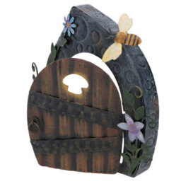 AB Tools Fairy Door Figurine Statue Sculpture House Decor Metal Ornament Home Yard - thumbnail 3