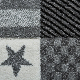 Kids Grey Modern Graphics Pictorial Rug For Dining Room Bedroom & Living Room-60Cm X 120Cm - thumbnail 2