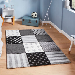 Kids Grey Modern Graphics Pictorial Rug For Dining Room Bedroom & Living Room-60Cm X 120Cm - thumbnail 1