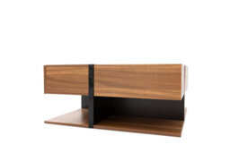 Matteo Modern Square Coffee Table With 4 Drawers And Storage Shelf - Black & Natural - thumbnail 7
