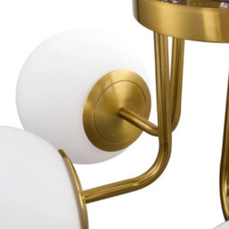 Living And Home Gold 5-Light Semi-Flush Mount Ceiling Light With Glass Shade - thumbnail 6