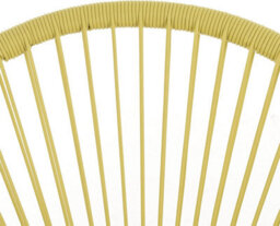 Evre Goa 2 Seater Yellow Acapulco Styled Egg Shape Garden Furniture Bistro Set Patio Outdoor Balcony 2 Chairs 1 Glass Top Table - thumbnail 4