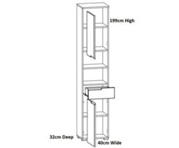 Impact Furniture Tall Bathroom Cabinet Freestanding Storage Drawer Unit Floor Standing Tallboy White Gloss Spice - thumbnail 6