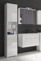Impact Furniture Tall Bathroom Cabinet Freestanding Storage Drawer Unit Floor Standing Tallboy White Gloss Spice - thumbnail 7