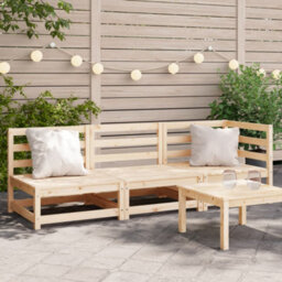 Walplus Garden Sofa 3-Seater Solid Wood Pine For Garden, Terrace, Or Patio - thumbnail 1
