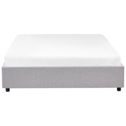 Beliani Bed With Storage Drawers Without Headboard Fabric Prades 160 X 200 Cm (Eu King Size) Light Grey - thumbnail 6
