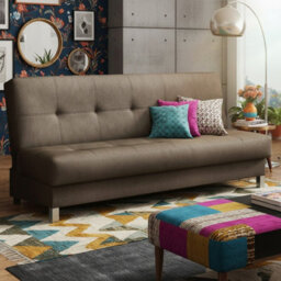 Enduro Xi Living Room Sofa Bed With Click Clack Sleeping Function Storage Wooden Frame 195X90X85Cm Brown - thumbnail 3