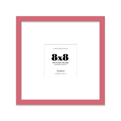 "8X8"" Pink Picture Frame - 8X8"" Square Frame With 5X5"" Mount For 8X8""/5X5"" Pictures Vintage Style Gallery Wall, 1 Pack" - image 1