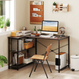 Computer Desk With Power Outlet L-Shaped Desk Home Office - thumbnail 6