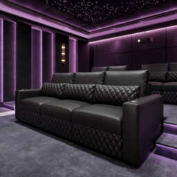 Valencia Pisa Top Grain Nappa 11000 Leather Lounge Sectional Loveseat Sofa With 2 Ottomans Black Removable Cushions - thumbnail 7