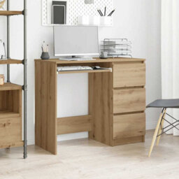 Berkfield Desk Artisan Oak 90X45X76 Cm Engineered Wood - thumbnail 3