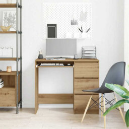 Berkfield Desk Artisan Oak 90X45X76 Cm Engineered Wood - thumbnail 4