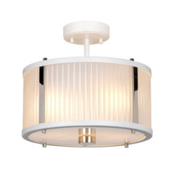 Elegant 2 Bulb White Satin Pendant Light With Polished Nickel Finish - thumbnail 3