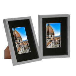 "Nicola Spring 3D Shadow Box Frames With A5 Mount - A4 (8"" X 12"") - Grey/black - Pack Of 2" - thumbnail 1