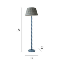 Valuelights Bobbins Pastel Blue Floor Lamp With Floral Pleated Shade And Bulb - thumbnail 7