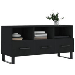 Walplus Tv Cabinet Black 102X36X50 Cm Engineered Wood - thumbnail 3