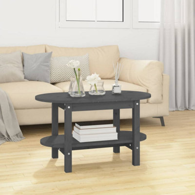 Berkfield Coffee Table Grey 80X45X45 Cm Solid Wood Pine - image 1