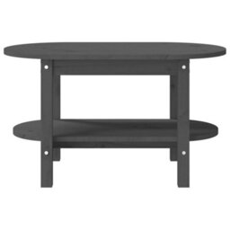Berkfield Coffee Table Grey 80X45X45 Cm Solid Wood Pine - thumbnail 5
