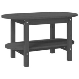 Berkfield Coffee Table Grey 80X45X45 Cm Solid Wood Pine - thumbnail 2