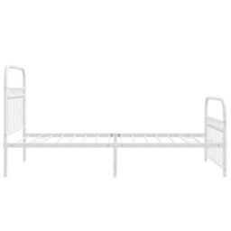 Berkfield Metal Bed Frame Without Mattress With Footboard White 100X190Cm - thumbnail 5