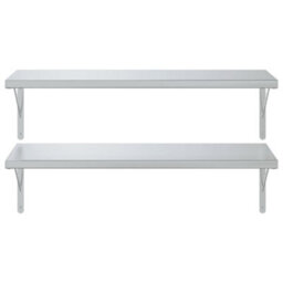 Berkfield Wall Shelves 2 Pcs 100X40 Cm Silver Stainless Steel - thumbnail 5