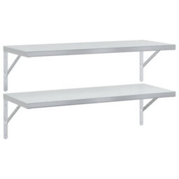 Berkfield Wall Shelves 2 Pcs 100X40 Cm Silver Stainless Steel - thumbnail 2