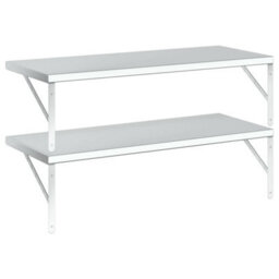 Berkfield Wall Shelves 2 Pcs 100X40 Cm Silver Stainless Steel - thumbnail 7