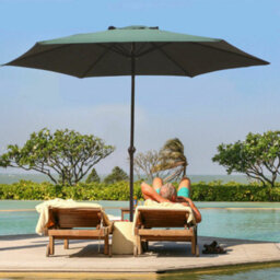 Marco Paul 2.7M Garden Wind Up Parasol - Green