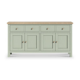 Farro Sage Extra Large Sideboard With Washed Oak Top - Fully Assembled - By Roseland Furniture - thumbnail 5