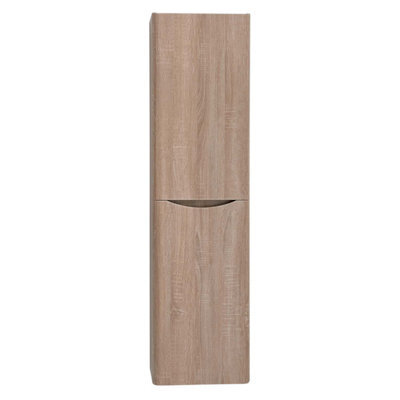 Plum&clay Eden Light Oak Wall Mounted Tall Bathroom Storage Unit Right Hand Hinge - image 1