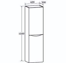 Plum&clay Eden Light Oak Wall Mounted Tall Bathroom Storage Unit Right Hand Hinge - thumbnail 8