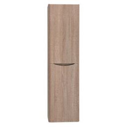 Plum&clay Eden Light Oak Wall Mounted Tall Bathroom Storage Unit Right Hand Hinge - thumbnail 1