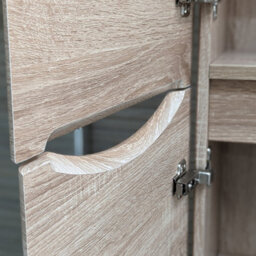 Plum&clay Eden Light Oak Wall Mounted Tall Bathroom Storage Unit Right Hand Hinge - thumbnail 6