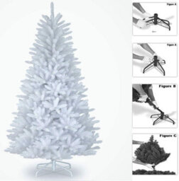 Shatchi 4Ft White Imperial Pine Christmas Tree - thumbnail 2