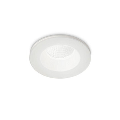 Ideal Lux Room-65 Round Recessed Downlight White Ip65, 3000K, 8W - image 1