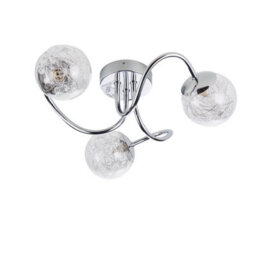 Anson Lighting Lottie 3Lt Semi Flush Light Finished In Chrome Plate With Clear Glass And Chrome Wire - thumbnail 2