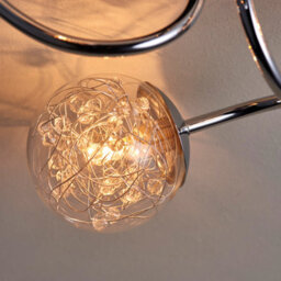 Anson Lighting Lottie 3Lt Semi Flush Light Finished In Chrome Plate With Clear Glass And Chrome Wire - thumbnail 4