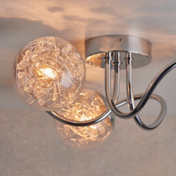 Anson Lighting Lottie 3Lt Semi Flush Light Finished In Chrome Plate With Clear Glass And Chrome Wire - thumbnail 5