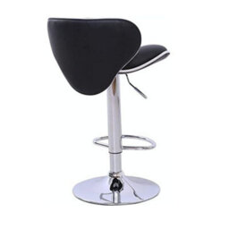 Evre Black Bar Stool Faux Leather Adjustable Height With Swivel Seat For Pub Kitchen Reception - thumbnail 5